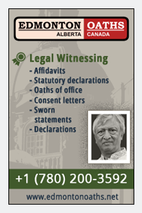 Legal Witnessing Service from EdmontonOaths Alberta Commissioner of Oaths Services